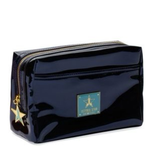 Jeffree Star RARE Blue/Black Patent PU makeup Bag with Gold Accents in EUC - Picture 11 of 14